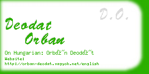 deodat orban business card